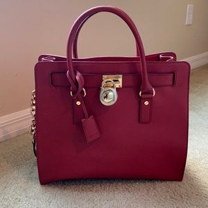 Michael Kors Hamilton Tote Large Leather Red